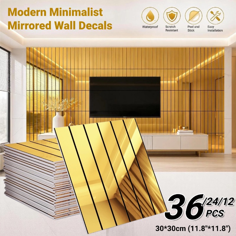 Home Cinema Wallpaper - สติ๊กเกอร์ติดผนังลายกระจก แผ่นผนังแบบลอกและติด กันน้ำ ลายกระจกกริด สำหรับตกแต่งผนังห้องนอน ฉากหลังทีวี