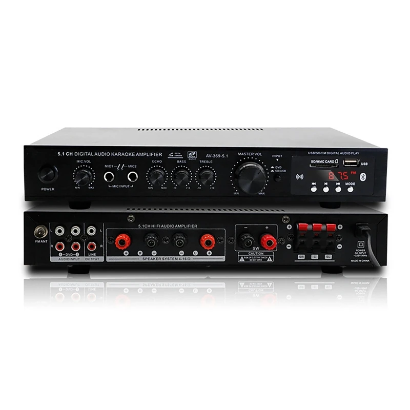 Home Cinema Bluetooth 5.1 - 6 ช่องบลูทูธ 5.1 ลำโพงเสียง AMP, ตัวรับสัญญาณเครื่องขยายเสียงสเตอริโอ,