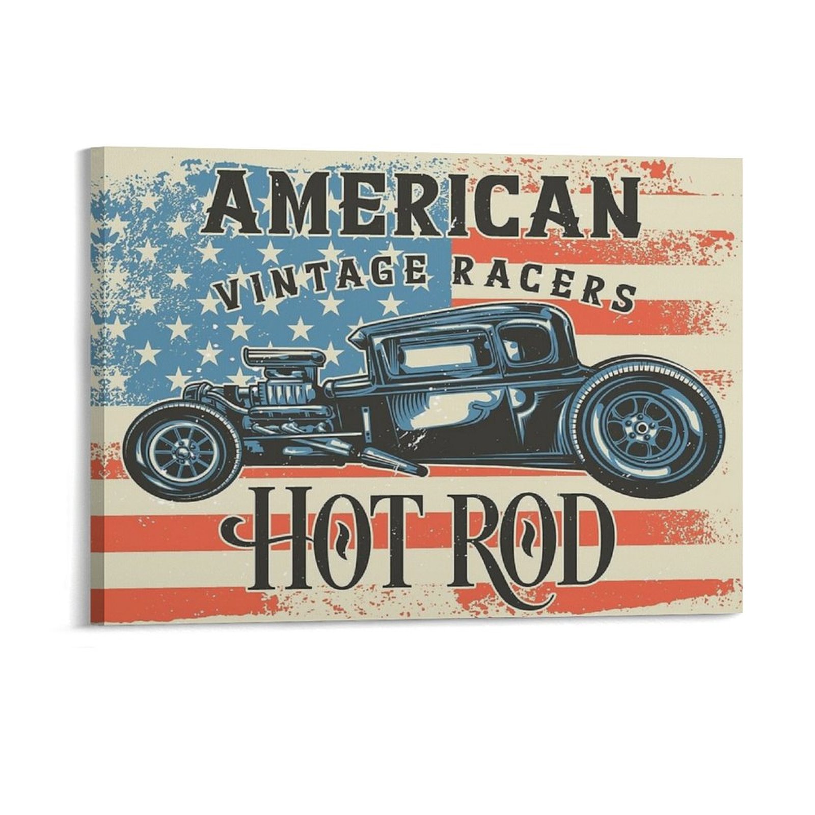 Home Cinema Wall Design - อเมริกัน Hot Rod ภาพวาดผ้าใบห้องครัว Cinema Kitchen