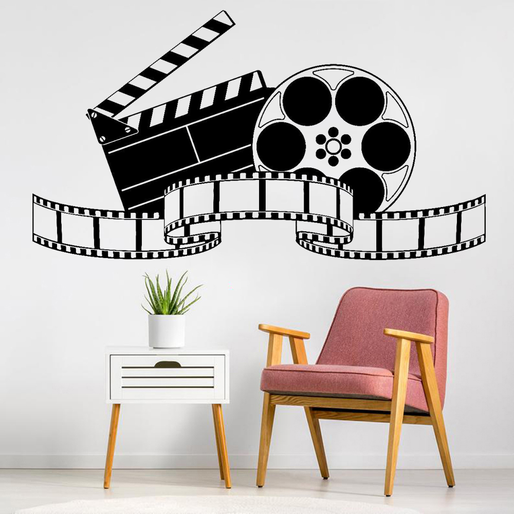 Home Cinema Room Accessories - การถ่ายทำไวนิลรูปลอกผนังศิลปะภาพยนตร์ภาพยนตร์สติ๊กเกอร์ติดผนังห้องนอนห้องนั่งเล่น Vintage ตกแต่งบ้านอุปกรณ์เสริม Y599