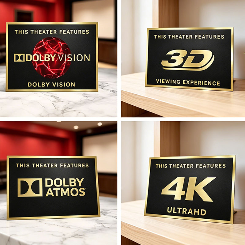 Home Cinema Room Accessories - ป้ายโฮมเธียเตอร์สไตล์วินเทจ ของตกแต่งผนังแนวเรโทรสำหรับห้องมีเดีย โฮมเธียเตอร์ และห้องดูหนัง