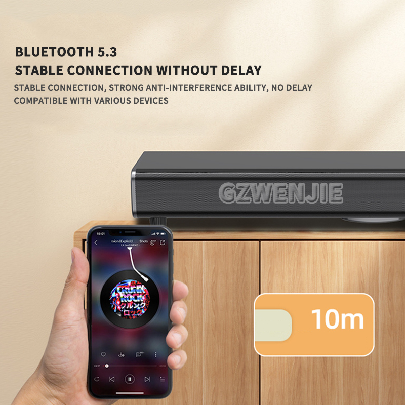 Home Cinema Bluetooth 5.1 - ซาวด์บาร์ทีวีติดผนังสำหรับโฮมเธียเตอร์ ยาว 99 ซม. พร้อมซับวูฟเฟอร์คู่ ระบบเสียงบลูทูธสำหรับโรงภาพยนตร์