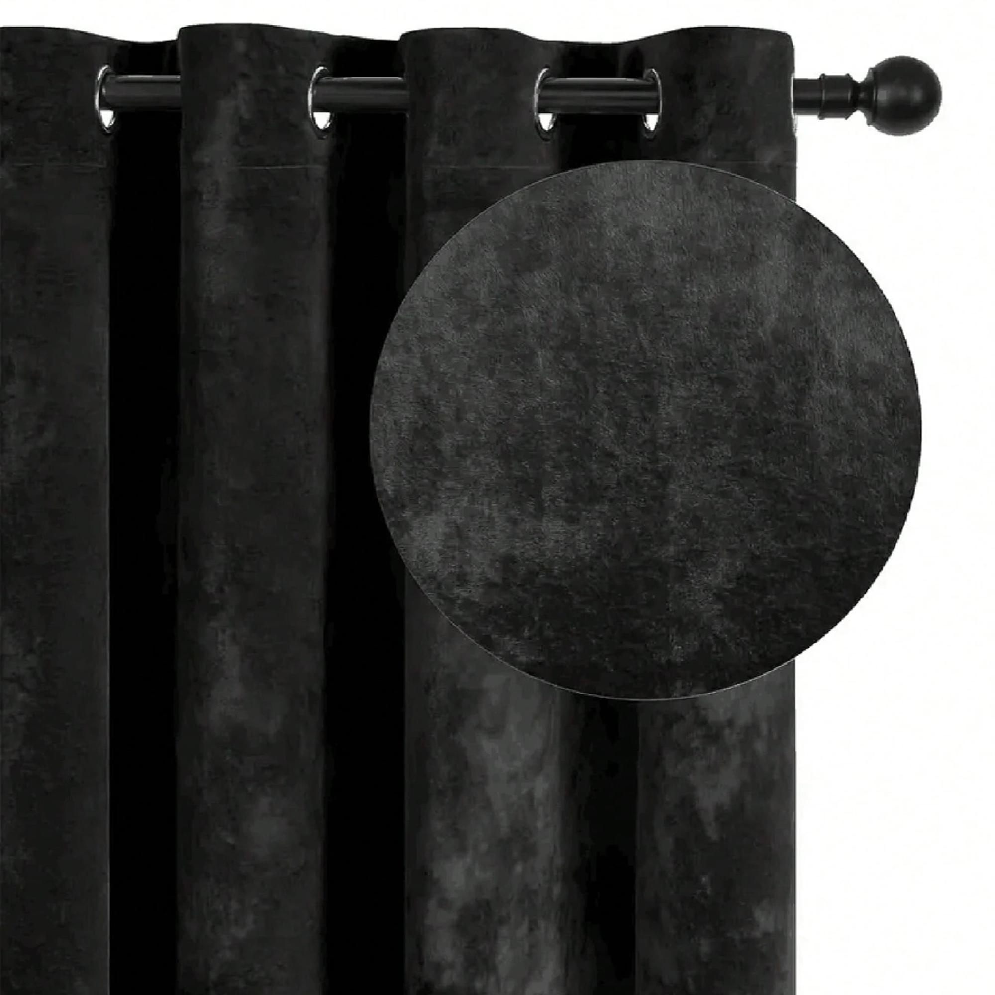Blackout Curtain Thick - ผ้าม่านกำมะหยี่สีดำ 1 ชิ้น ป้องกันแสง ป้องกันรังสียูวี ป้องกันความร้อน