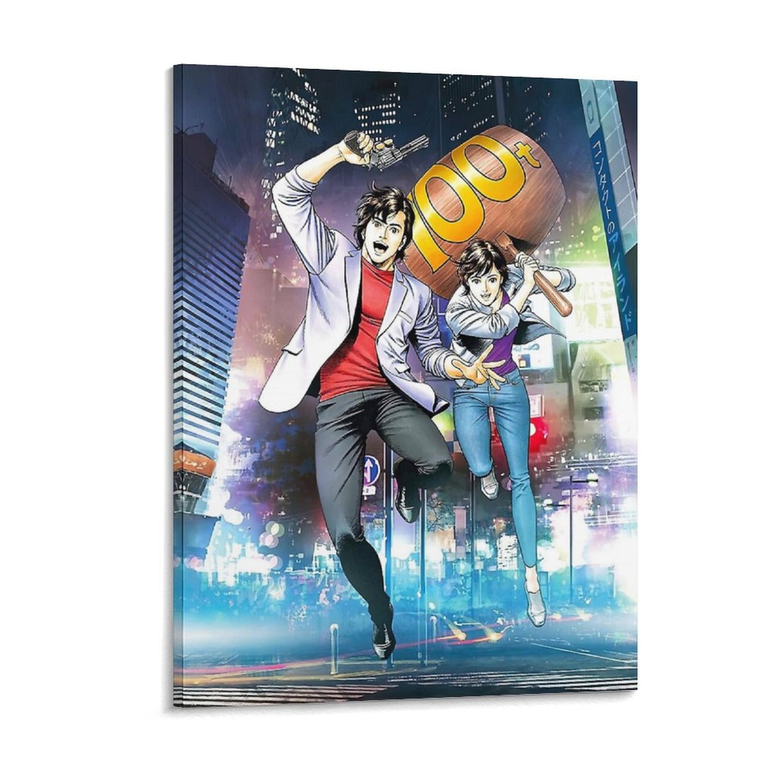 Home Cinema Wall Design - City Hunter Nicky Larson ในโตเกียวผ้าใบภาพวาด Home