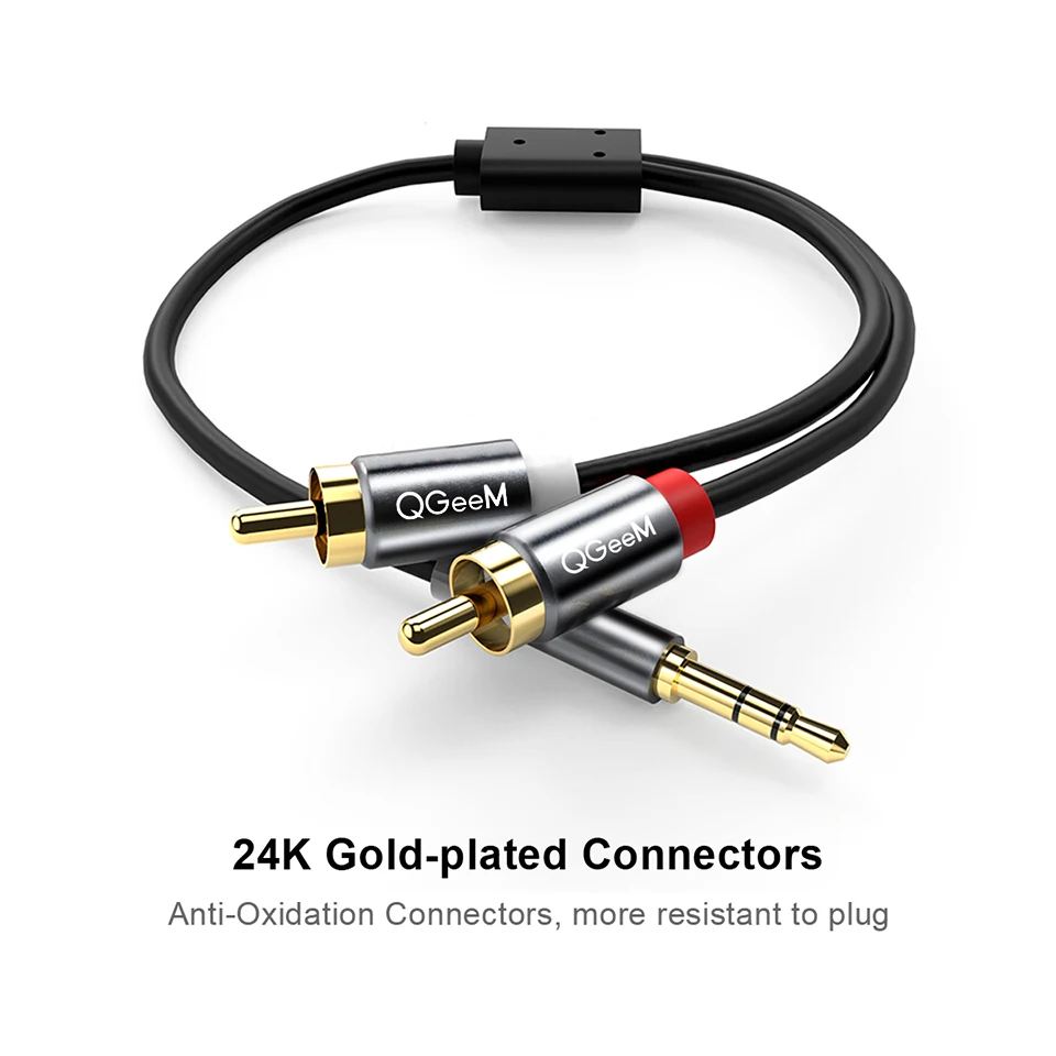 สายเคเบิล QGeeM RCA 2RCA ถึง 3 - Home Cinema Beamer บทวิจารณ์และราคา