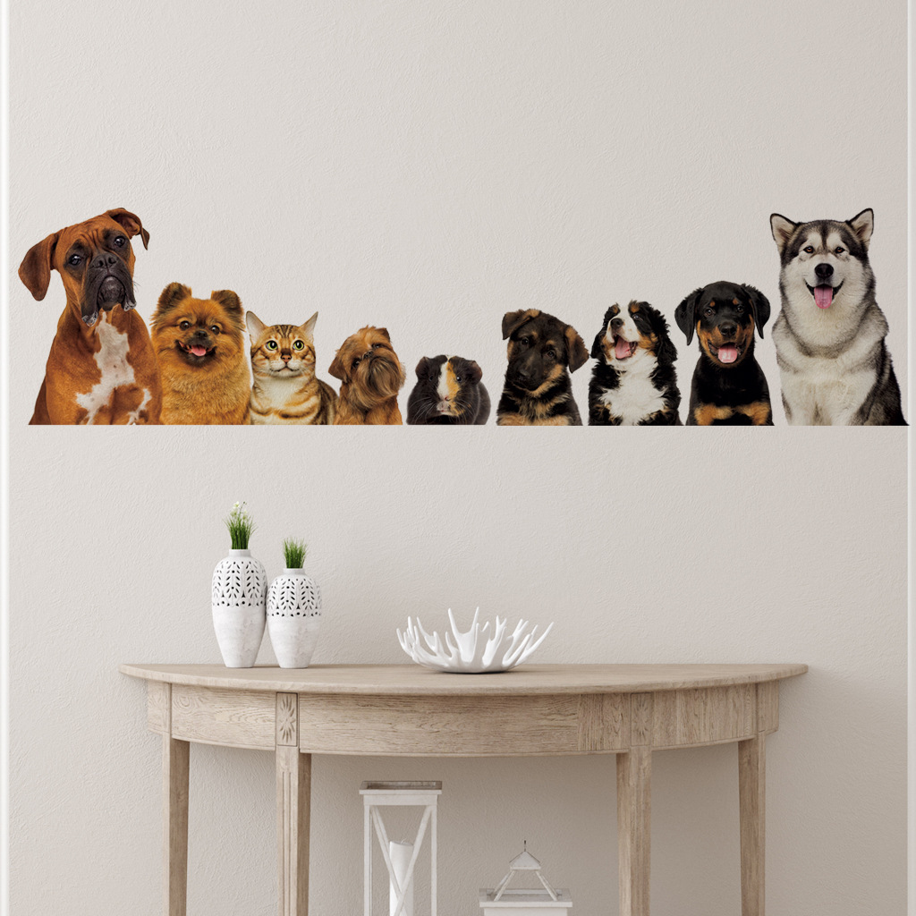 C30 #9น่ารักแมวและสุนัขสติ๊กเก - Home Cinema Wallpaper บทวิจารณ์และราคา