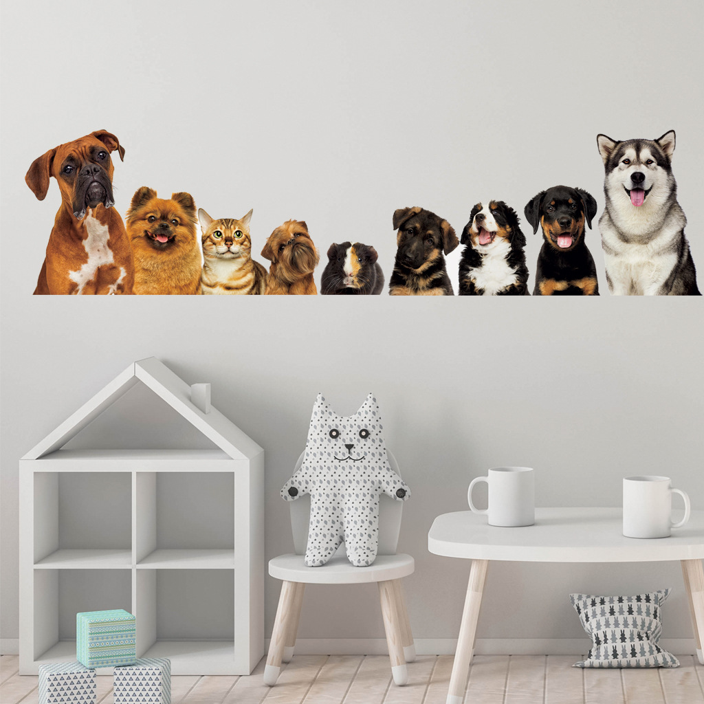 C30 #9น่ารักแมวและสุนัขสติ๊กเก - Home Cinema Wallpaper บทวิจารณ์และราคา