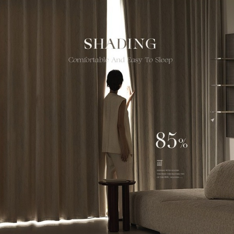 ผ้าม่านแจ็คการ์ดสีขาวครีมหรูหร - Blackout Curtain Thick บทวิจารณ์และราคา