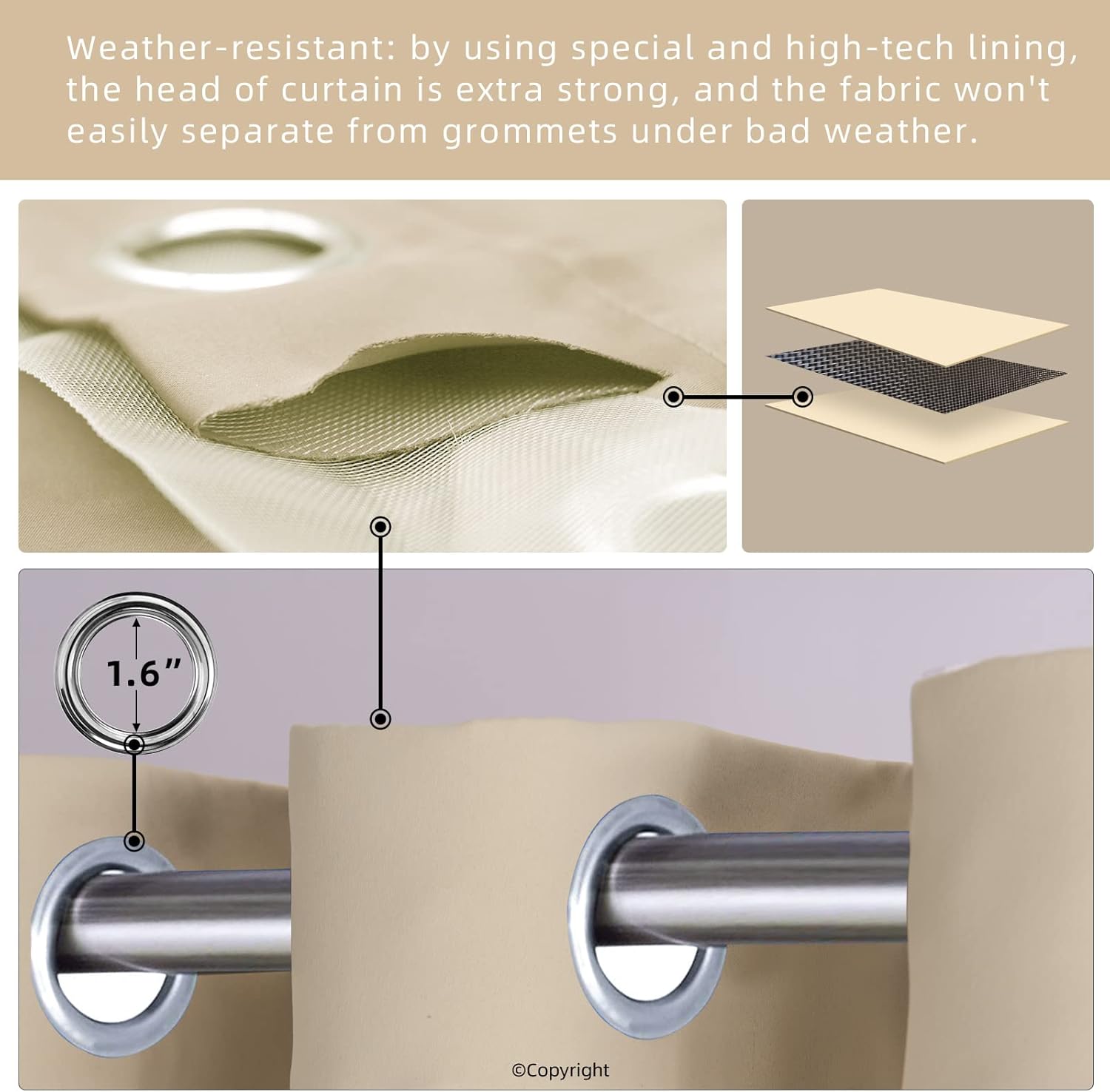 ผ้าม่านกันแดดสำหรับระเบียงบ้าน - Blackout Curtain Thick บทวิจารณ์และราคา
