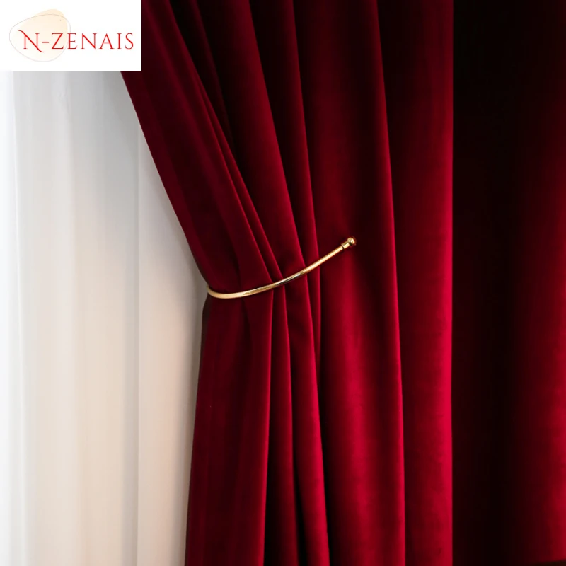 Modern Luxury Nordic Burgundy  - Blackout Curtain Thick บทวิจารณ์และราคา