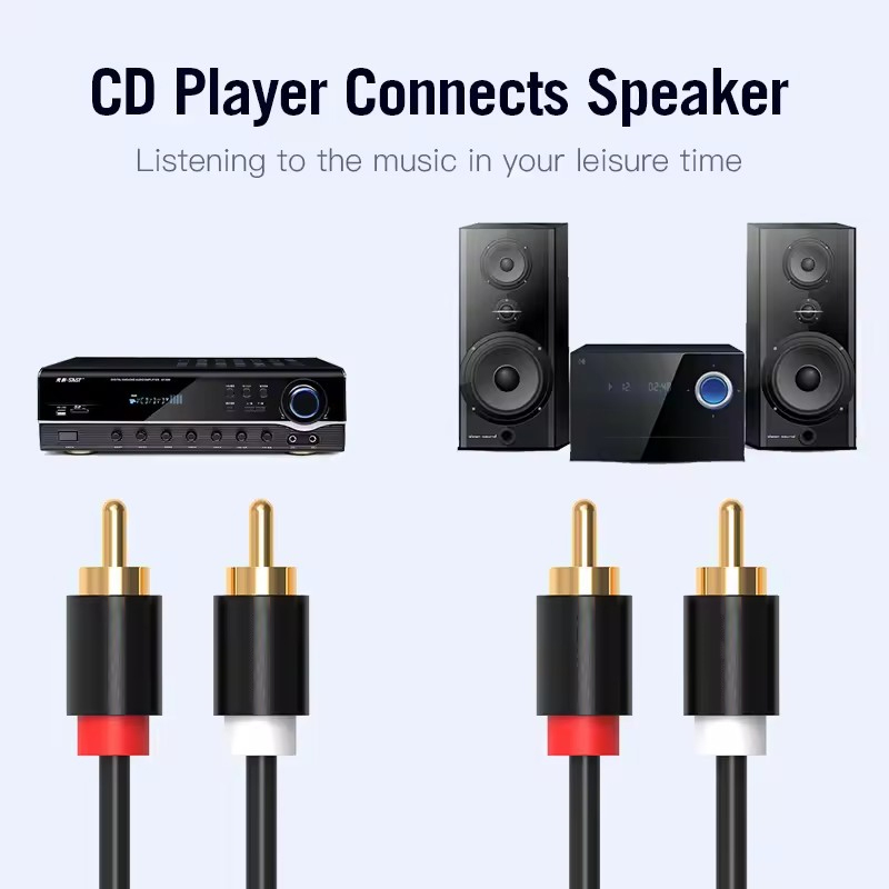 ไฮไฟสเตอริโอ RCA สาย 2RCA ถึง  - Home Cinema Beamer บทวิจารณ์และราคา