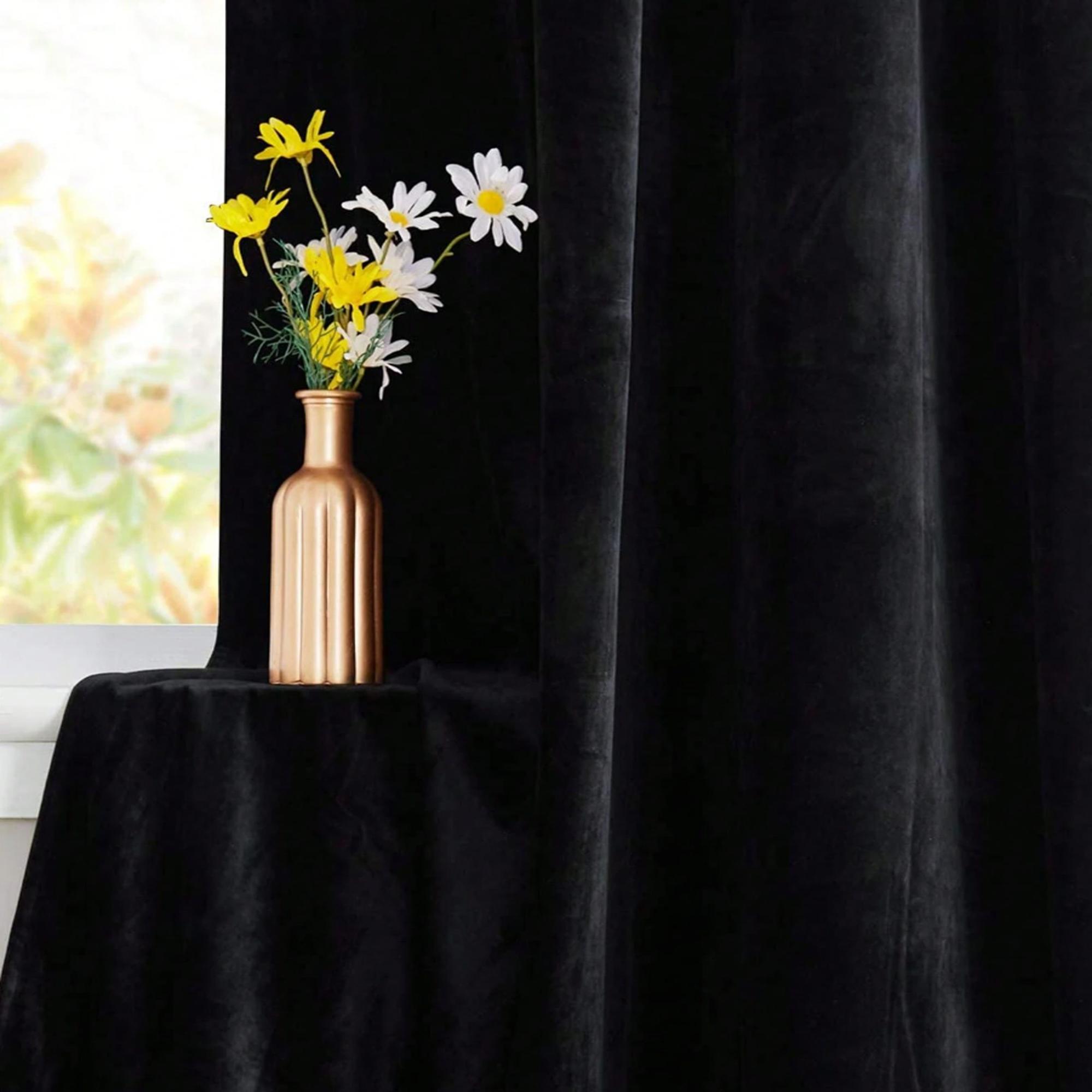 ผ้าม่านกำมะหยี่สีดำ 1 ชิ้น ป้อ - Blackout Curtain Thick บทวิจารณ์และราคา