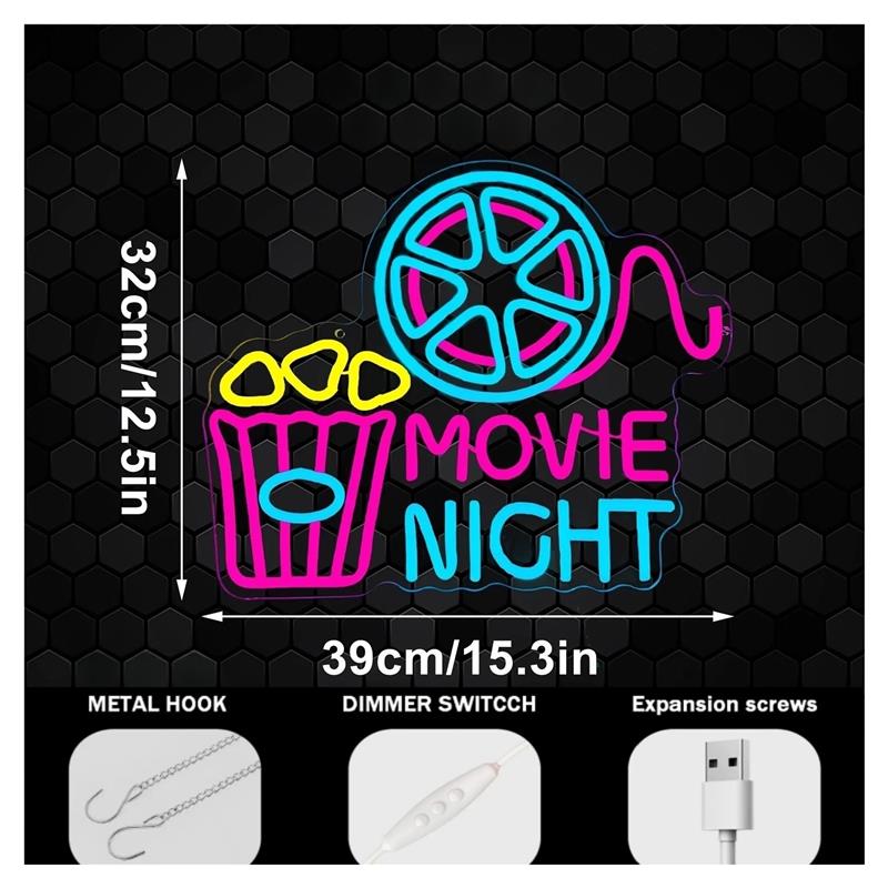 ป้ายไฟนีออนสำหรับดูหนัง ไฟป๊อป - Home Cinema Night บทวิจารณ์และราคา