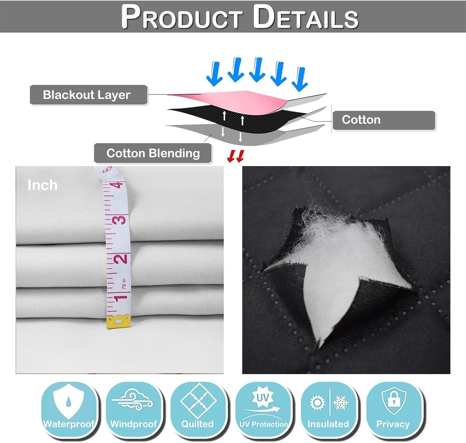 ผ้าม่านกันน้ำสำหรับหน้าต่างฤดู - Blackout Curtain Thick บทวิจารณ์และราคา