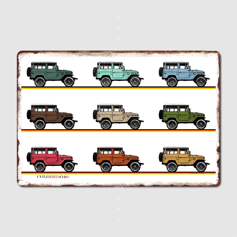 Retro Land Cruiser Fj40ป้ายโลห - Home Cinema Wall Design บทวิจารณ์และราคา